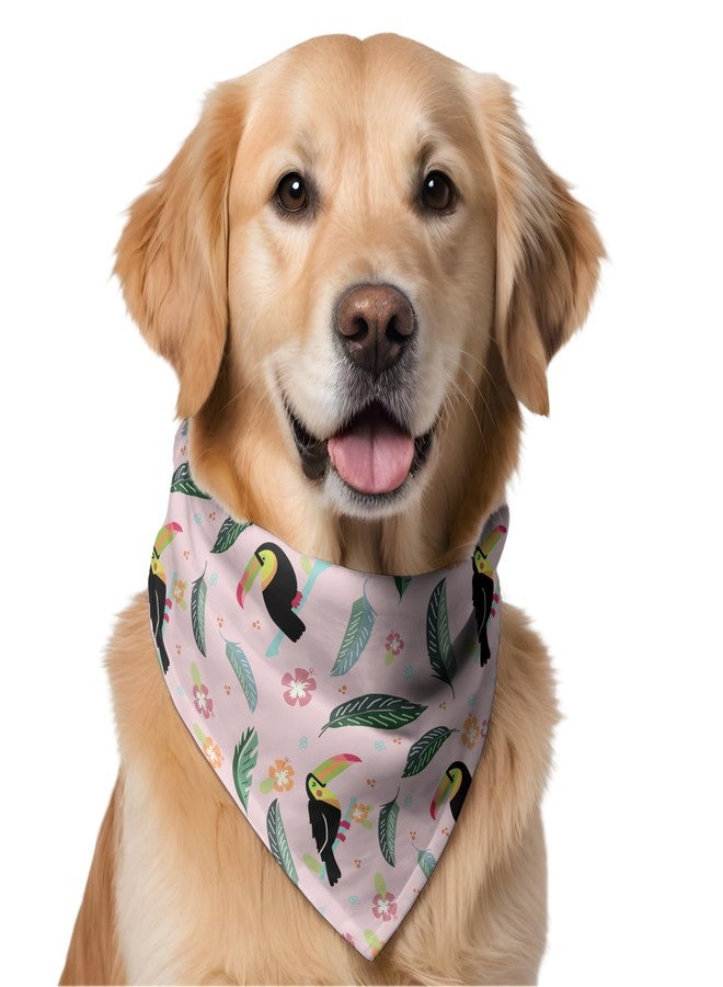 W Dog Bandana Collar Adjustable by W | This Beautiful Gorgeous Design Dog Collar Bandana Scarf is Perfect Styling Accessory for Dogs (L, Pink) - Image 1